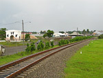 El ferrocarril a lo largo del Canal de Panam une Ciudad de Panam con Coln