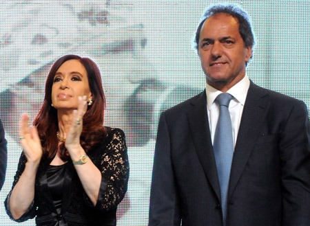 Cristina Fern&#225;ndez de Kirchner and Daniel Scioli