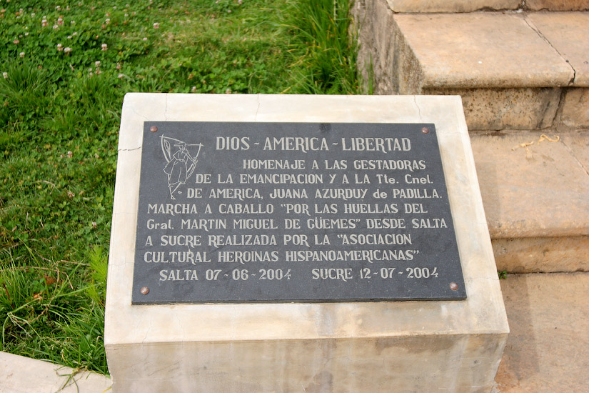 The monument to Juana Azurduy de Padilla