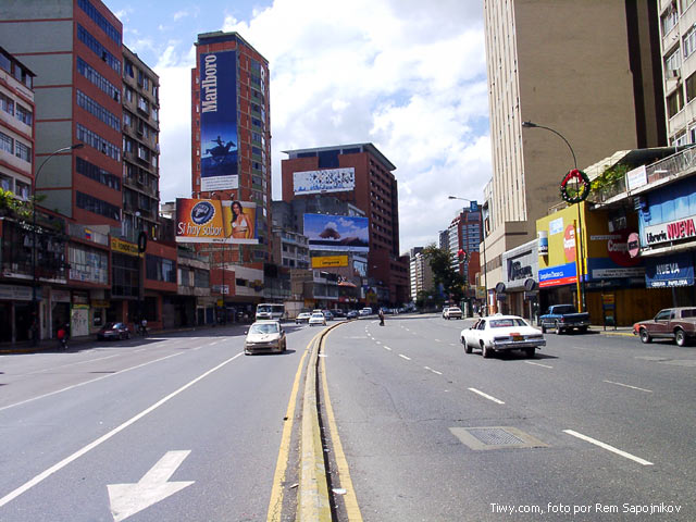 Avenida Francisco de Miranda  en los dias del paro.