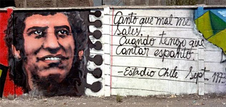 Чилийцы чтут память Виктора Хары (фото с сайта www.patriagrande.net , murales. fotos por Rodrigo (rodrigo@creativo.ca))