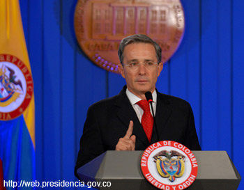 Колумбия: Урибе требует повторения президентских выборов (Фото: http://web.presidencia.gov.co)