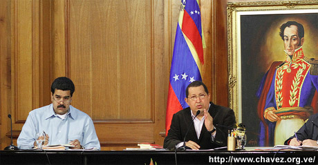 Nicolas Maduro and Hugo Chavez