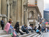 People also sit and rest on the steps of Nuestra Señora de La Paz church