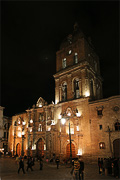 San Francisco church at night