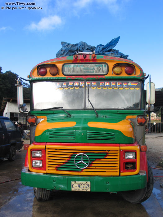 The bright Guatemala buses