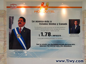 President of Honduras Manuel Zelaya is at the left