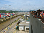 Observation points of the Center give the chance to see the process of passing of ships in Miraflores lock in all detail