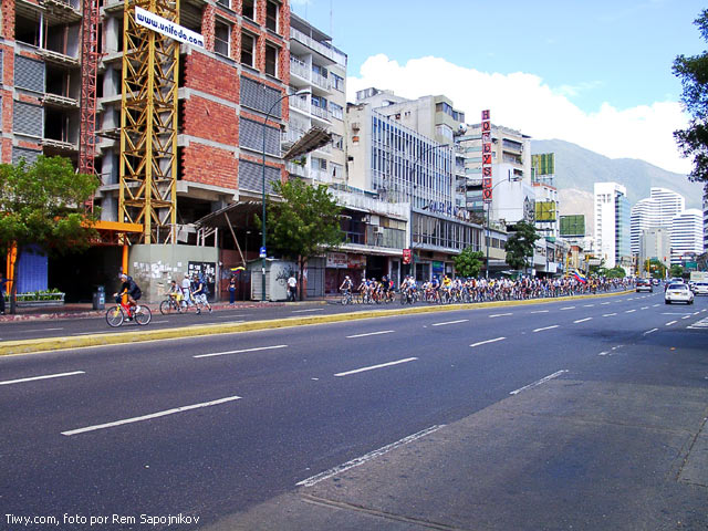 Avenida Francisco de Miranda  en los dias del paro.