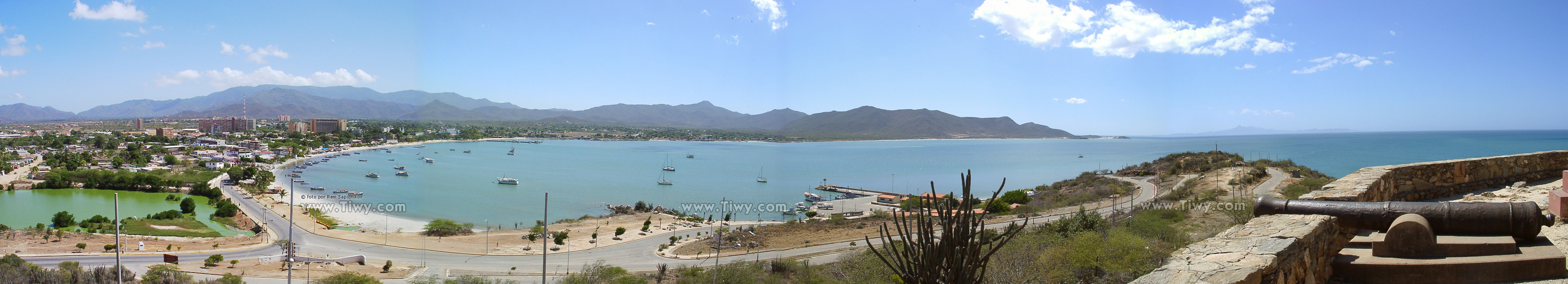 the bay Galera view and the town of Juan Griego