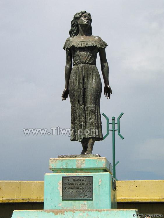 Roadside monument to Marisela  heroine of the famous Venezuelan writer Romulo Gallegos novel Dona Barbara